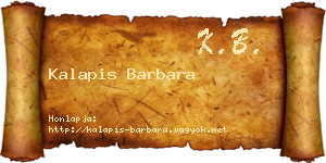 Kalapis Barbara névjegykártya
