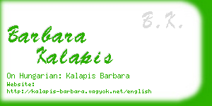 barbara kalapis business card